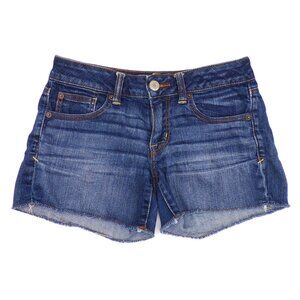 American Eagle Blue Jean Shorts Juniors sz 2 Super Stretch Concert Festival AEO